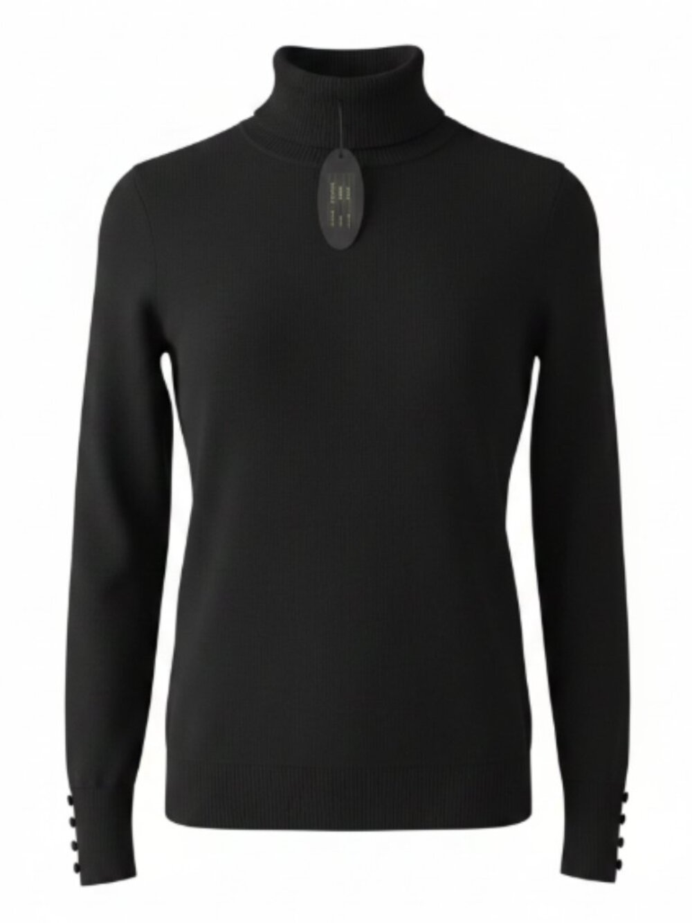 CUPIO Black Turtleneck Sweater Women’s XL Ribbed Knit Button Cuff NWT